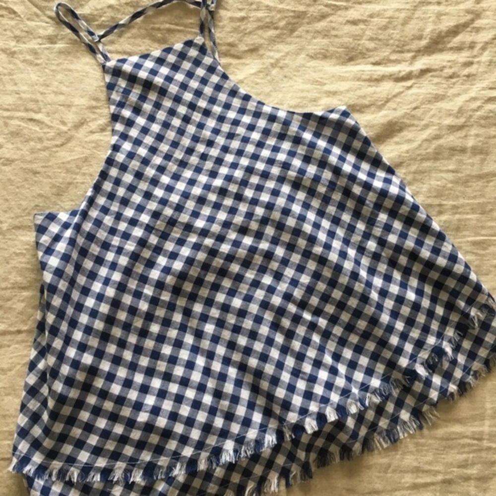 AE gingham halter top
